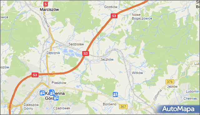 mapa Jaczków, Jaczków na mapie Targeo