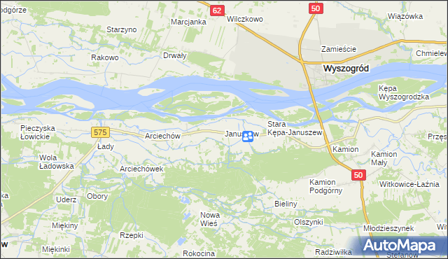 mapa Januszew, Januszew na mapie Targeo