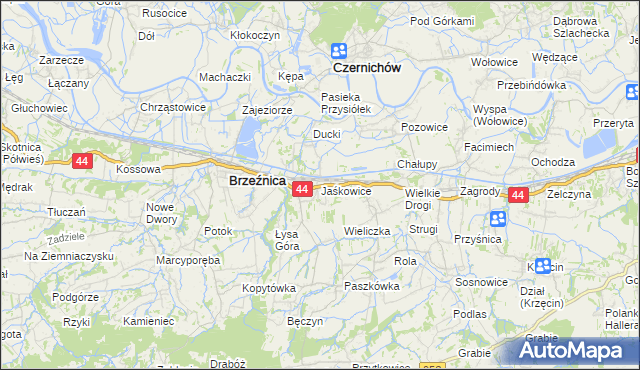 mapa Jaśkowice gmina Skawina, Jaśkowice gmina Skawina na mapie Targeo