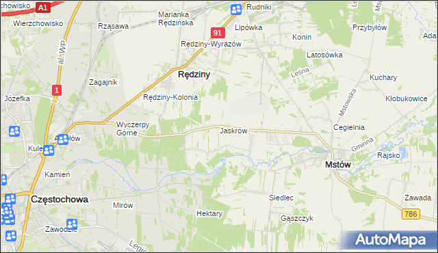 mapa Jaskrów, Jaskrów na mapie Targeo