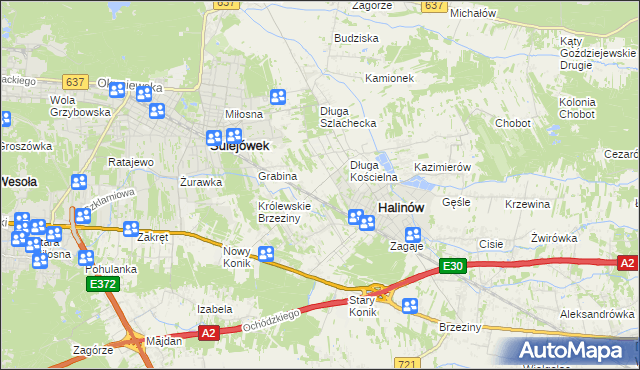 mapa Józefin gmina Halinów, Józefin gmina Halinów na mapie Targeo