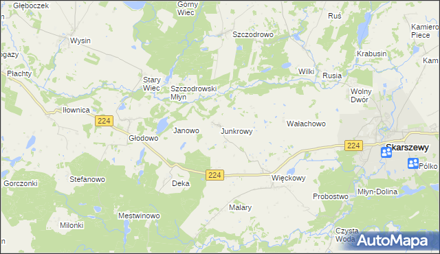 mapa Junkrowy, Junkrowy na mapie Targeo