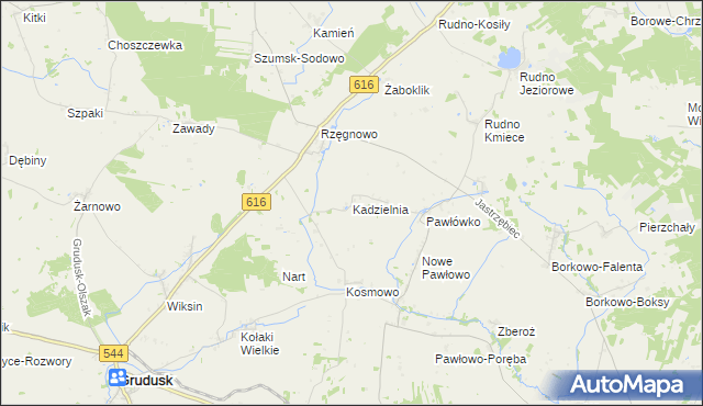 mapa Kadzielnia, Kadzielnia na mapie Targeo
