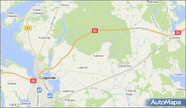 mapa Karsno, Karsno na mapie Targeo