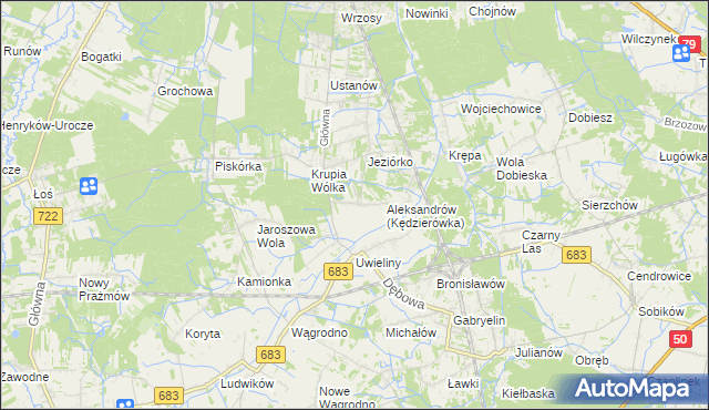 mapa Kędzierówka, Kędzierówka na mapie Targeo