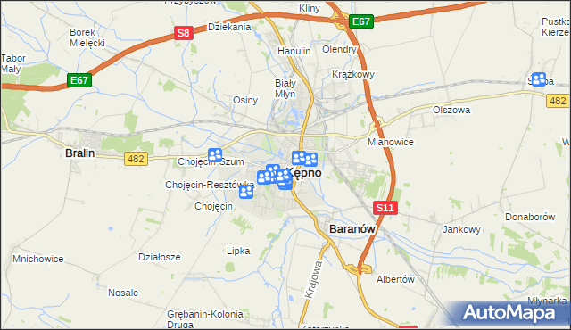 mapa Kępno, Kępno na mapie Targeo