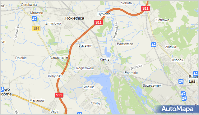 mapa Kiekrz, Kiekrz na mapie Targeo