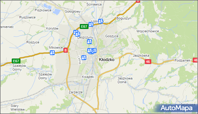 mapa Kłodzka, Kłodzko na mapie Targeo