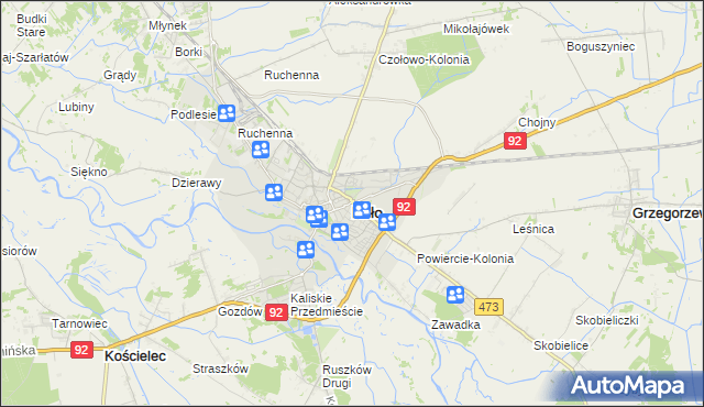 mapa Koło, Koło na mapie Targeo