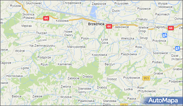 mapa Kopytówka, Kopytówka na mapie Targeo