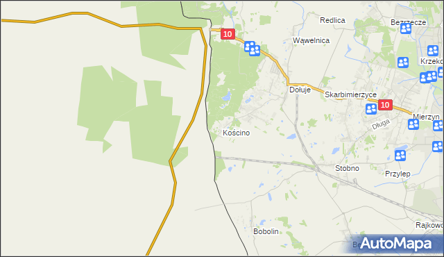 mapa Kościno, Kościno na mapie Targeo
