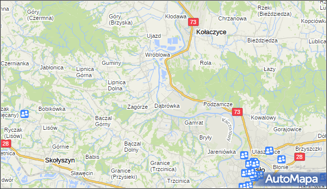 mapa Krajowice, Krajowice na mapie Targeo