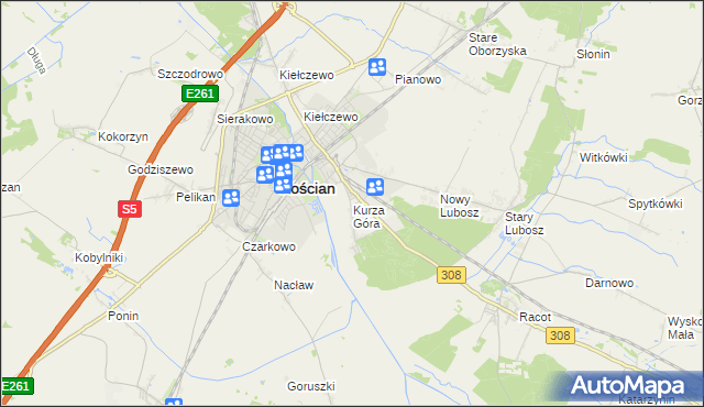 mapa Kurza Góra, Kurza Góra na mapie Targeo