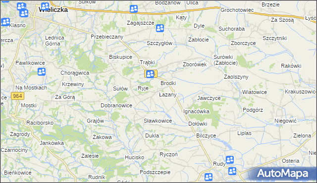 mapa Łazany, Łazany na mapie Targeo
