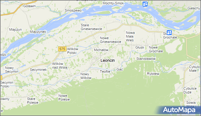 mapa Leoncin, Leoncin na mapie Targeo