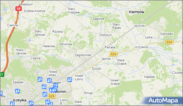 mapa Lipinki gmina Wołomin, Lipinki gmina Wołomin na mapie Targeo