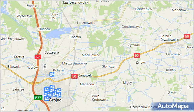 mapa Lisówek gmina Grójec, Lisówek gmina Grójec na mapie Targeo