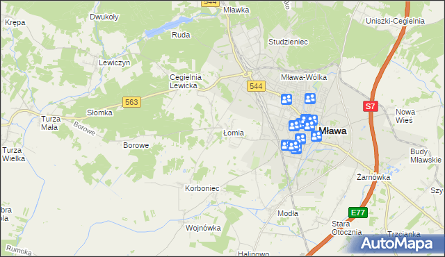mapa Łomia, Łomia na mapie Targeo