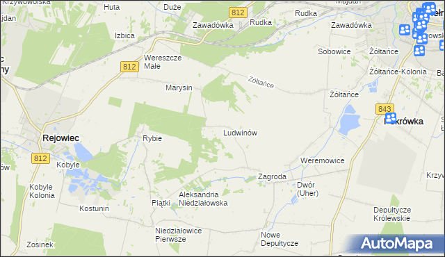 mapa Ludwinów gmina Chełm, Ludwinów gmina Chełm na mapie Targeo