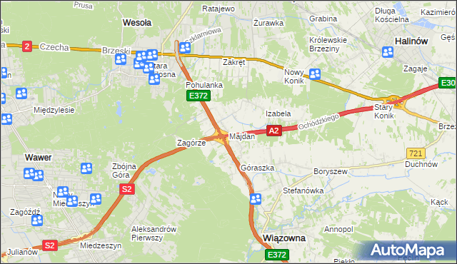 mapa Majdan gmina Wiązowna, Majdan gmina Wiązowna na mapie Targeo