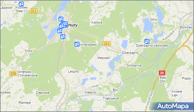 mapa Mezowo, Mezowo na mapie Targeo