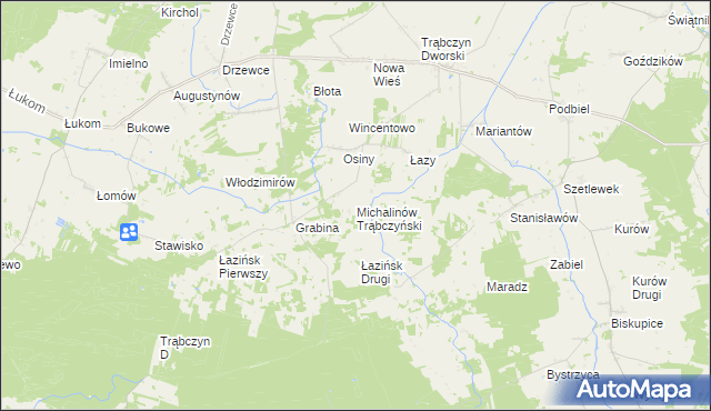 mapa Michalinów Trąbczyński, Michalinów Trąbczyński na mapie Targeo