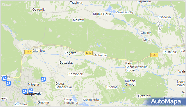 mapa Michałów gmina Halinów, Michałów gmina Halinów na mapie Targeo
