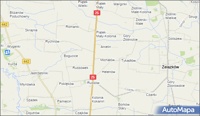 mapa Michałów gmina Żelazków, Michałów gmina Żelazków na mapie Targeo