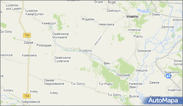 mapa Mierzwin gmina Imielno, Mierzwin gmina Imielno na mapie Targeo