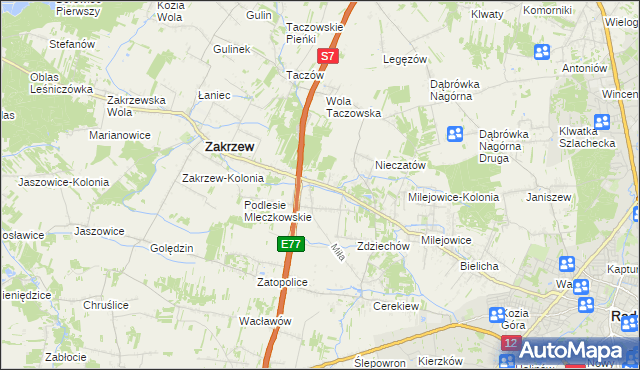 mapa Mleczków, Mleczków na mapie Targeo