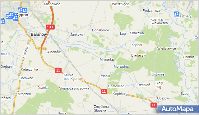 mapa Młynarka, Młynarka na mapie Targeo