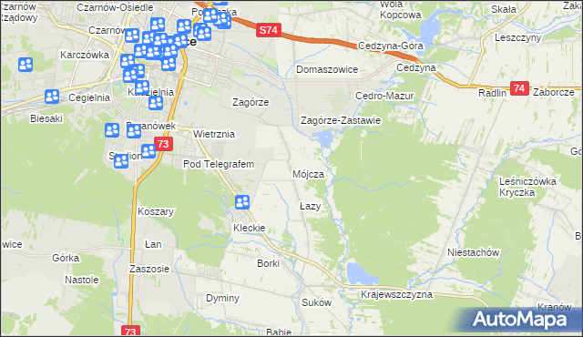 mapa Mójcza, Mójcza na mapie Targeo