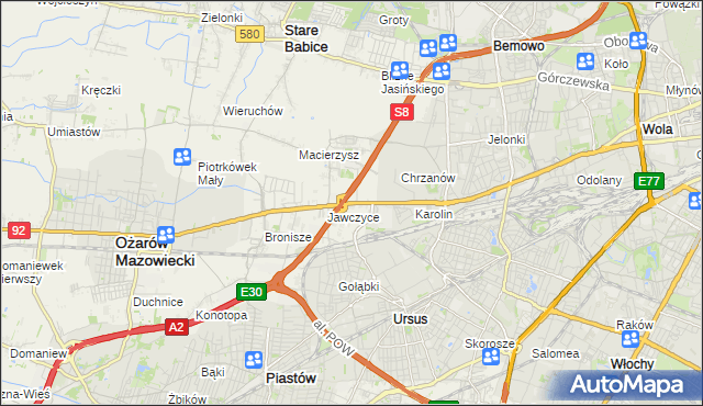 mapa Mory gmina Ożarów Mazowiecki, Mory gmina Ożarów Mazowiecki na mapie Targeo