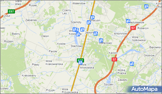 mapa Mroków gmina Lesznowola, Mroków gmina Lesznowola na mapie Targeo