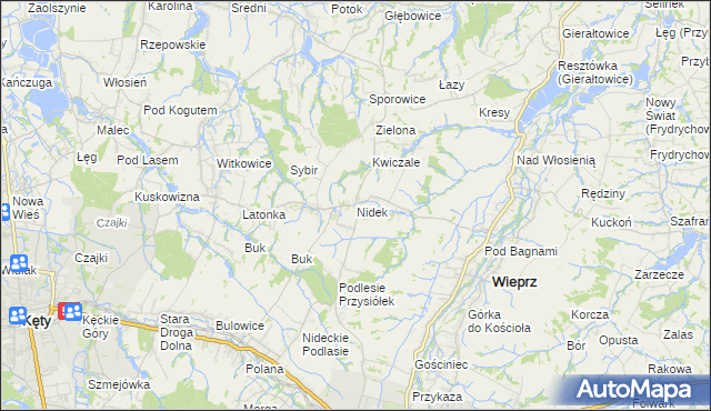 mapa Nidek, Nidek na mapie Targeo