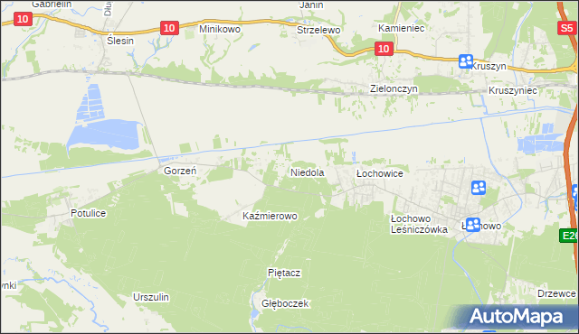 mapa Niedola, Niedola na mapie Targeo