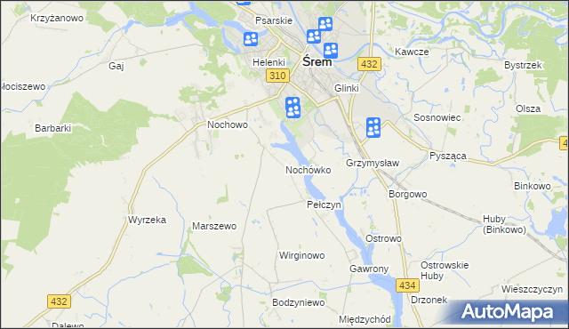mapa Nochówko, Nochówko na mapie Targeo