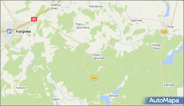 mapa Nowy Jaromierz, Nowy Jaromierz na mapie Targeo