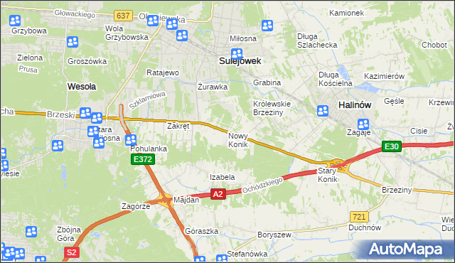 mapa Nowy Konik, Nowy Konik na mapie Targeo