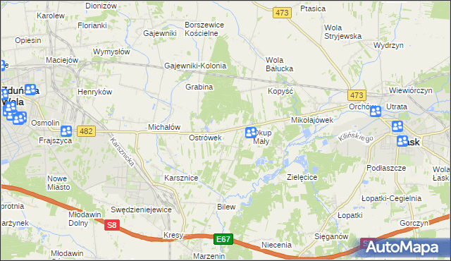 mapa Okup Wielki, Okup Wielki na mapie Targeo