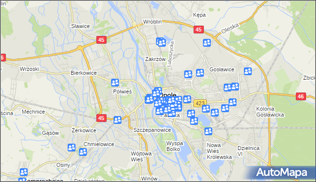 mapa Opola, Opole na mapie Targeo