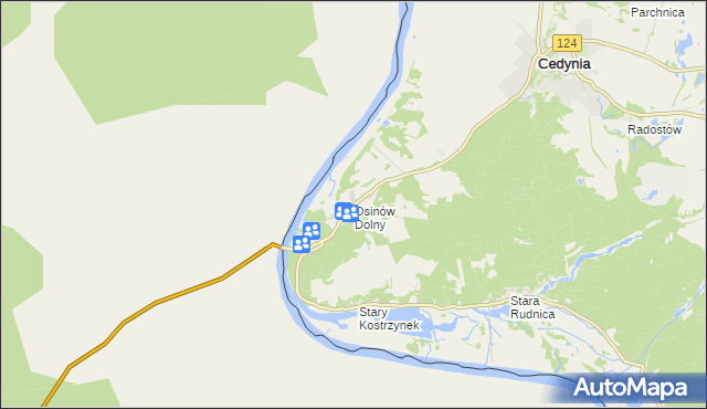 mapa Osinów Dolny, Osinów Dolny na mapie Targeo