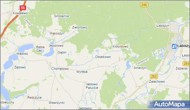 mapa Ostatkowo, Ostatkowo na mapie Targeo