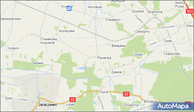 mapa Panienka, Panienka na mapie Targeo
