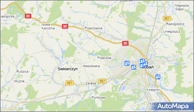 mapa Pisaczów, Pisaczów na mapie Targeo