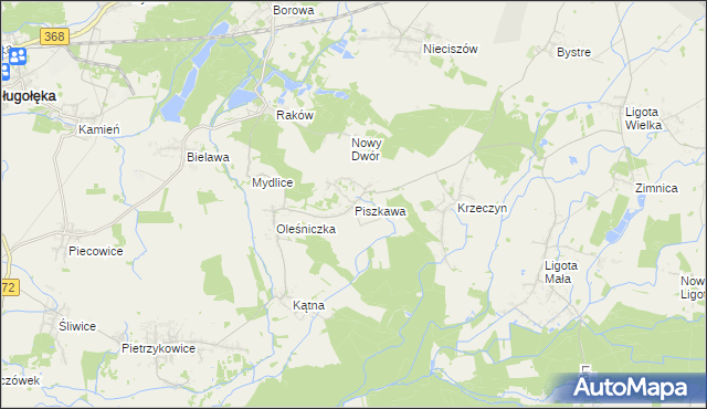 mapa Piszkawa, Piszkawa na mapie Targeo