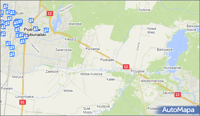 mapa Podkałek, Podkałek na mapie Targeo