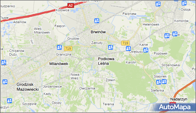 mapa Podkowa Leśna, Podkowa Leśna na mapie Targeo