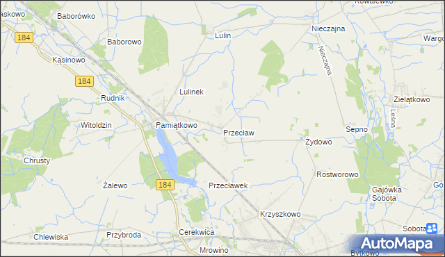 mapa Przecław gmina Szamotuły, Przecław gmina Szamotuły na mapie Targeo