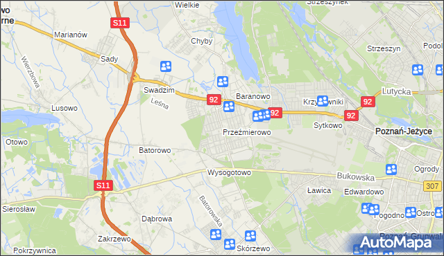mapa Przeźmierowo, Przeźmierowo na mapie Targeo
